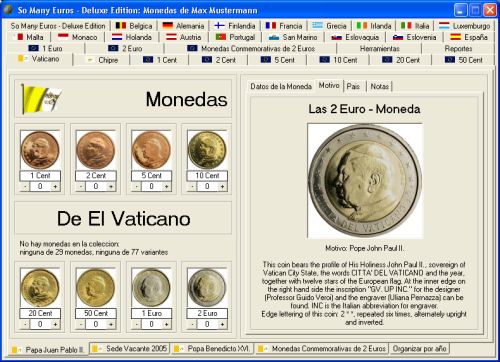 So Many Euros - El Software Definitivo para tu Colecci�n de Monedas de Euro
